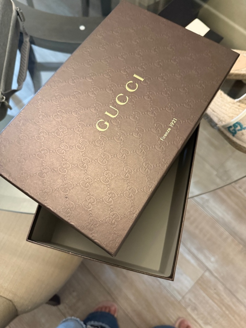 Gucci Multicolor GG Canvas Espadrille Slide Sandals with Silver Double G - Picture 4 of 4